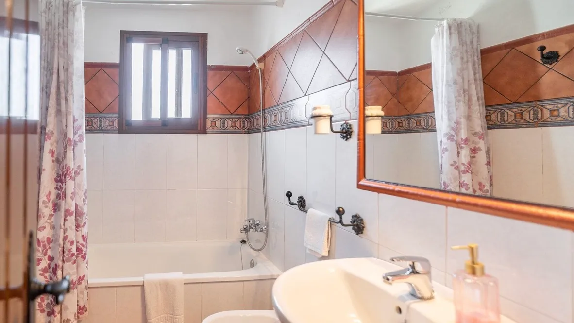 Downstairs bathroom with bathtub
