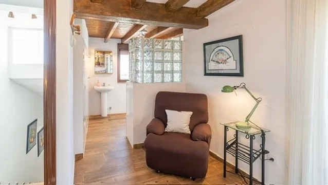 Reading corner on the upper floor